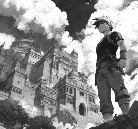 漫蛙漫画科幻题材封面示意，表现未来设定与技术前提
